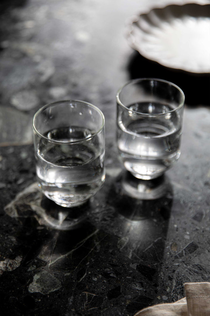 PEDESTAL GLASS SET OF 2 in Clear — alternate angle