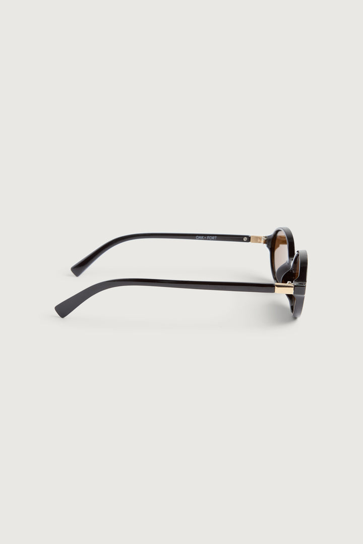 OVAL SUNGLASSES in Black Brown — alternate angle