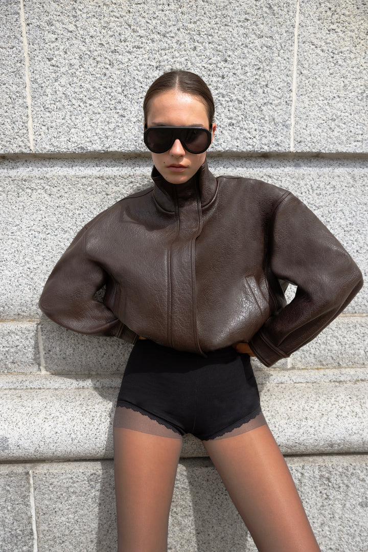 OVERSIZED AVIATOR SUNGLASSES in Black Black — alternate angle