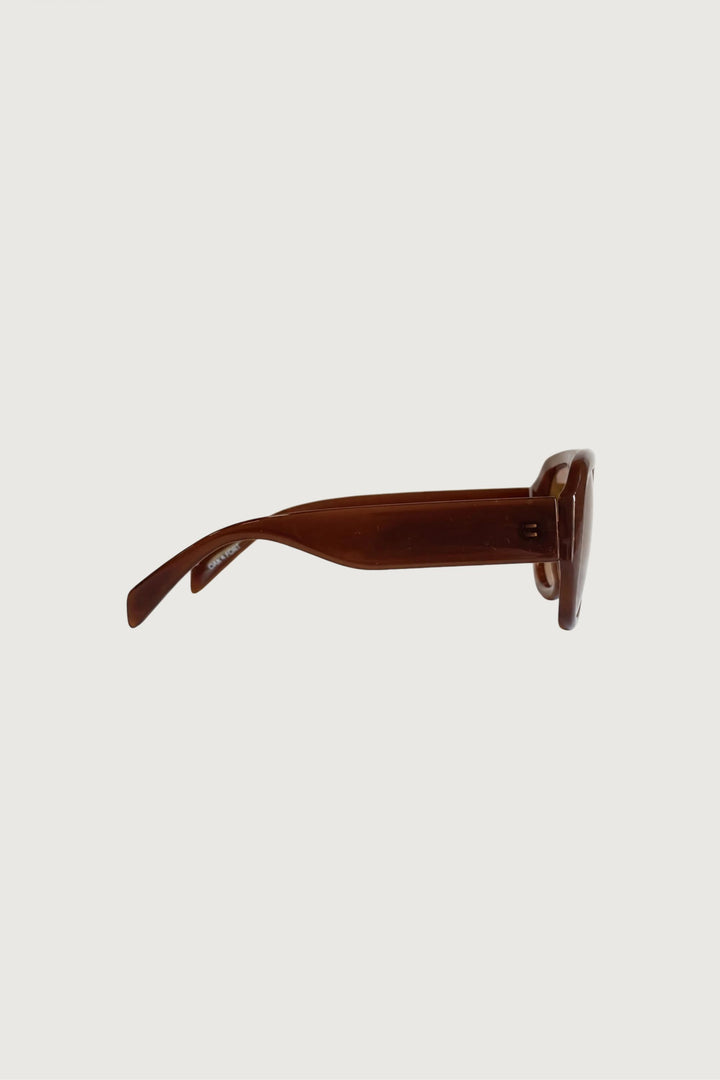 OVERSIZED AVIATOR SUNGLASSES in Toffee — alternate angle