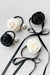 Hair tie with oversized flower and pearl in ivory — main image