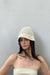 Crochet bucket hat in ivory — main image