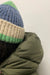 Color block beanie in green — main image