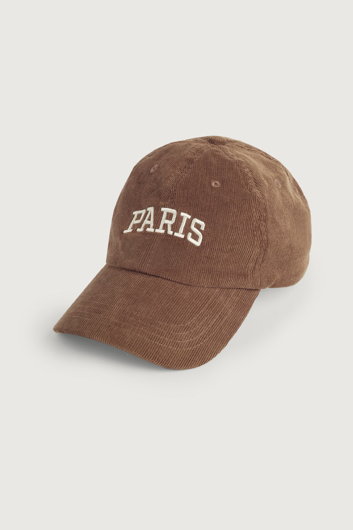 PARIS CORDUROY BASEBALL HAT in Brown — alternate angle