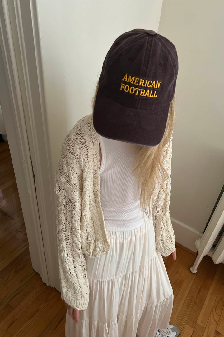 “AMERICAN FOOTBALL” BASEBALL CAP in Brown — alternate angle