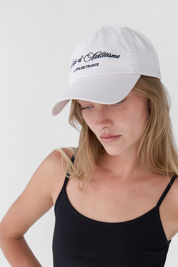 PALAIS D'ATHLÉTISME EMBROIDERED BALL CAP in Cream — alternate angle