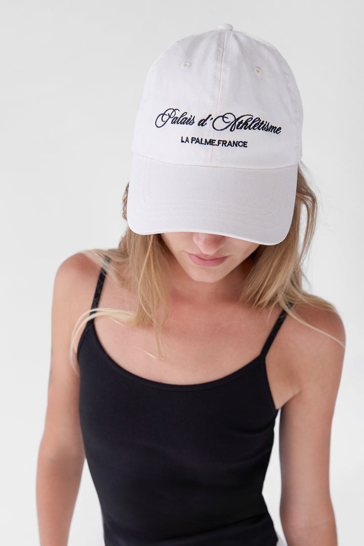 PALAIS D'ATHLÉTISME EMBROIDERED BALL CAP in Cream — alternate angle