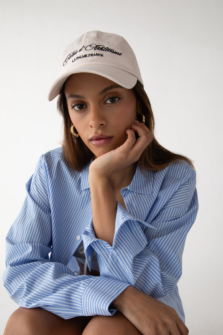 PALAIS D'ATHLÉTISME EMBROIDERED BALL CAP in Cream — alternate angle