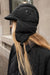 Puffer trapper hat in black — main image