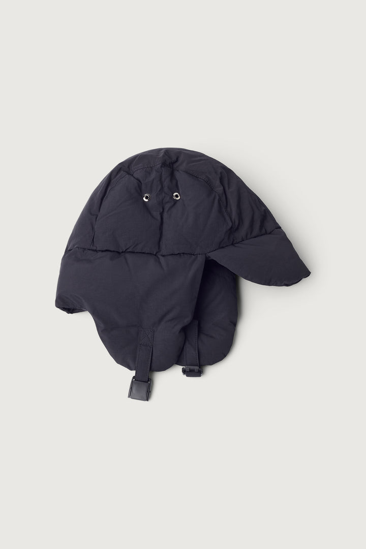 PUFFER TRAPPER HAT in Black — alternate angle