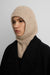 Ribbed knit balaclava in heather oatmeal — main image