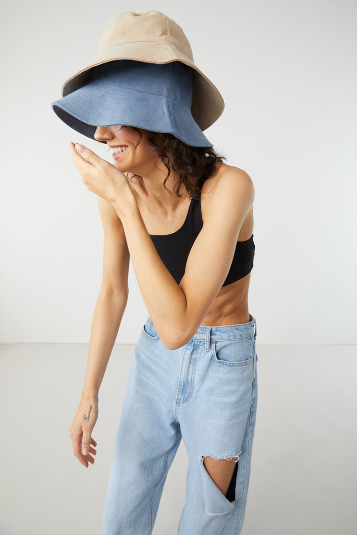 BUCKET HAT in Bluestone — alternate angle