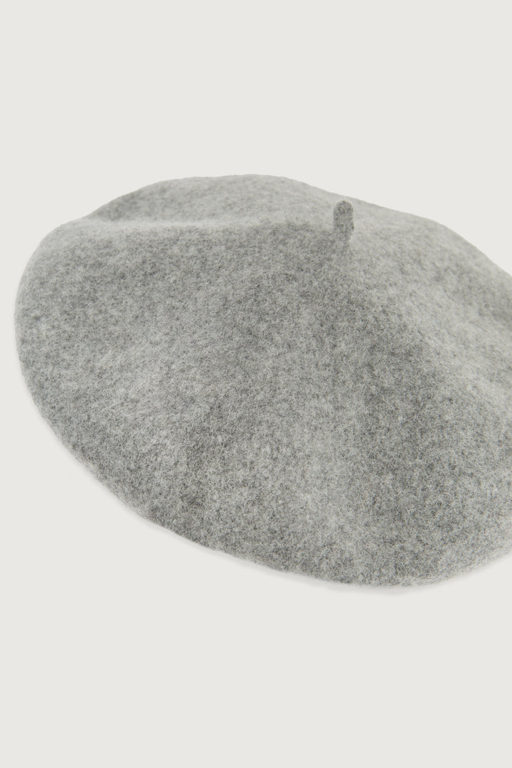 WOOL BLEND BERET in Gray — alternate angle