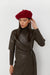 Wool blend beret in red ochre — main image