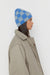 Checkered beanie in misty blue check — main image
