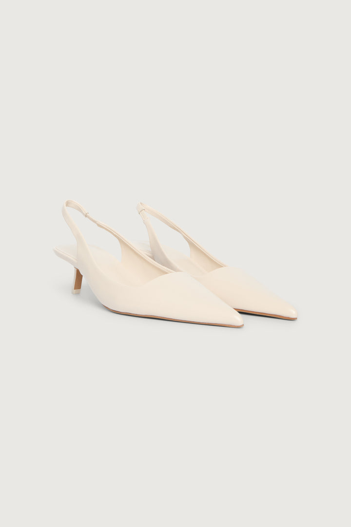 POINTED TOE SLING BACK KITTEN HEEL