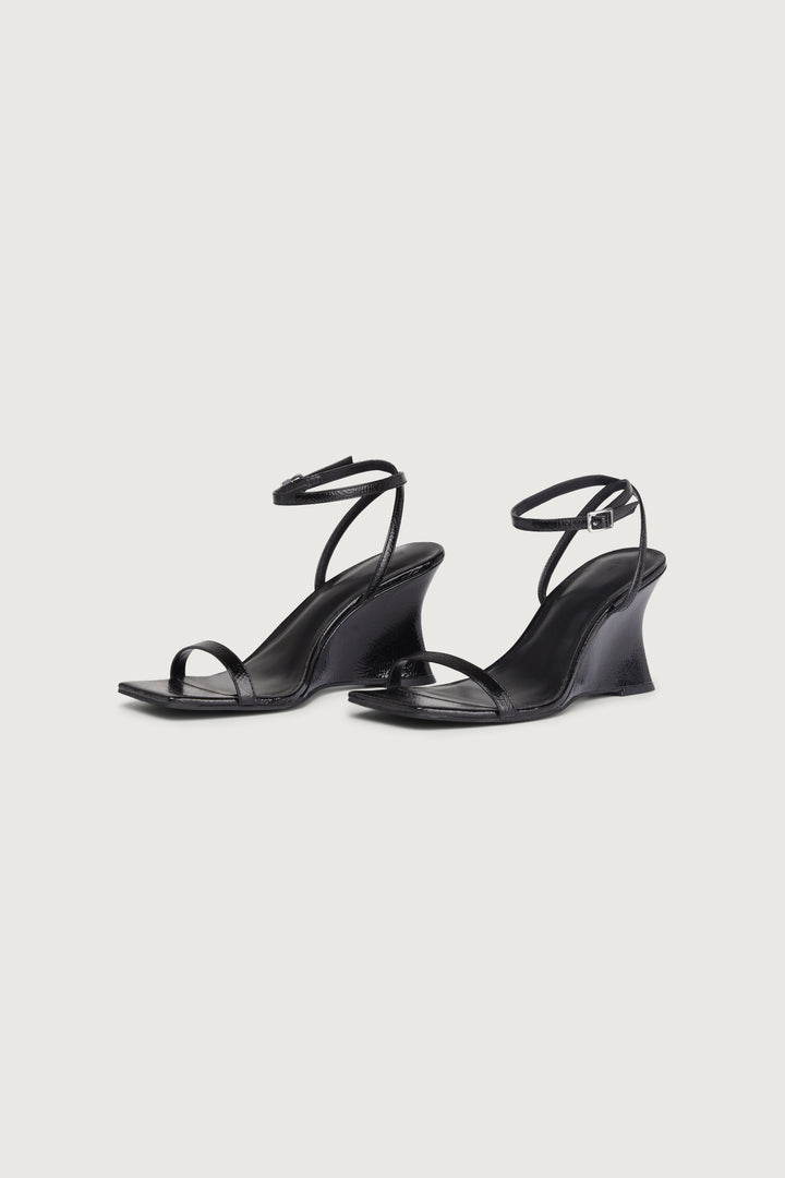 STRAPPY WEDGE SANDAL in Black — alternate angle