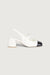 Block heel mary jane in cream black — main image