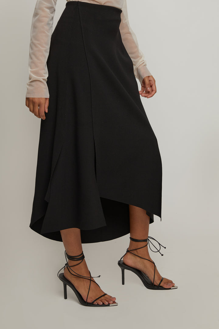 OPEN TOE HEEL in Black — alternate angle