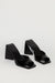 Square toe heel sandal in black — main image