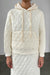 Quilted hoodie in cream — main image