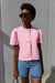 Tweed short sleeve jacket in pink — main image