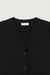 Cropped collarless blazer in black — main image