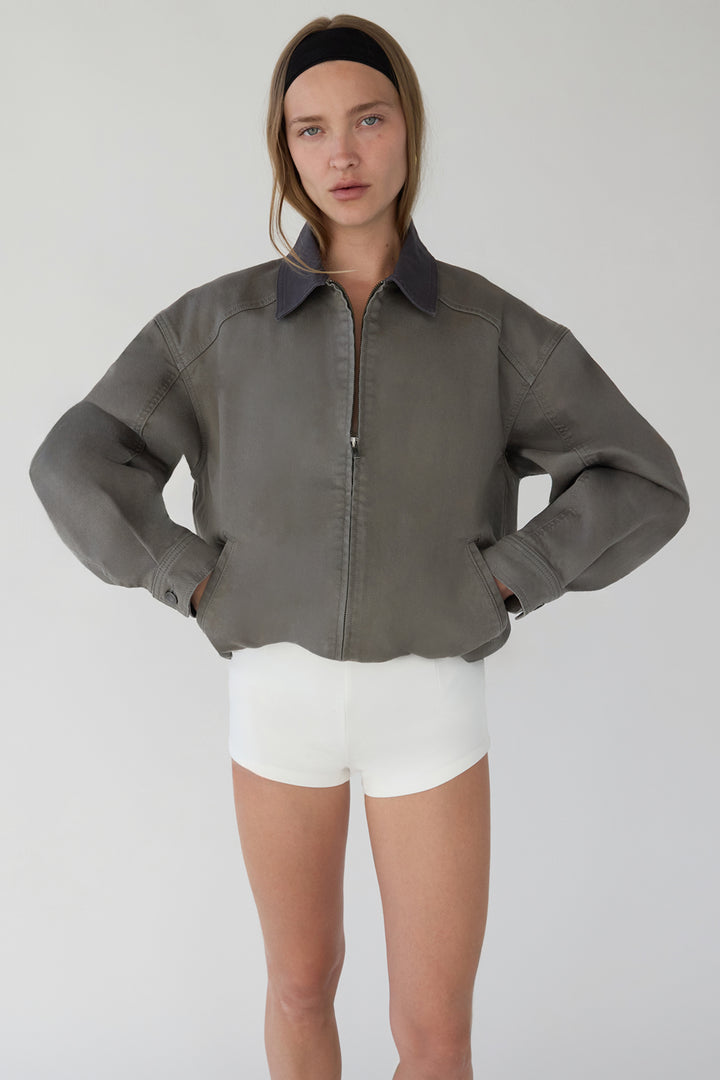 TWILL BARN JACKET in Mulled Basil — alternate angle