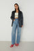 Vegan leather blazer in black — main image