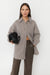 Oversized blanket shirt jacket in heather taupe — main image