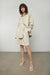 Vegan leather shirt jacket in beige — main image