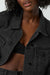 Cropped denim jacket in washed black — main image