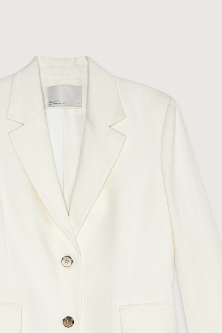 LINEN BLAZER in Cream — alternate angle