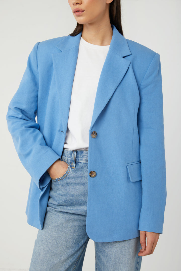 LINEN BLAZER in Pacific Coast — alternate angle