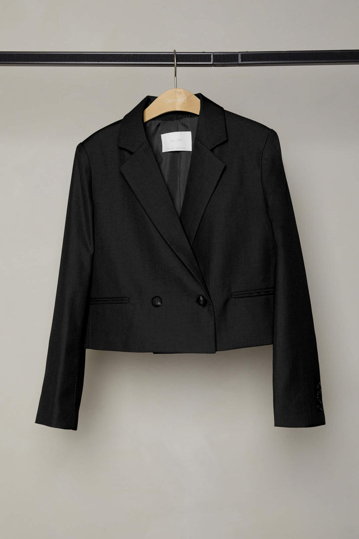 CROPPED BLAZER in Black — alternate angle