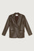 Vegan leather blazer in turkish coffee — main image