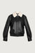 Vegan leather bomber jacket in black — main image