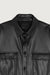 Vegan leather shirt jacket in black — main image