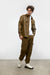 Vegan leather shirt jacket in military olive — main image