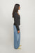 Collarless blazer in black — main image