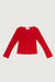 Collarless blazer in red alert — main image