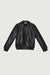Vegan leather bomber jacket in black — main image