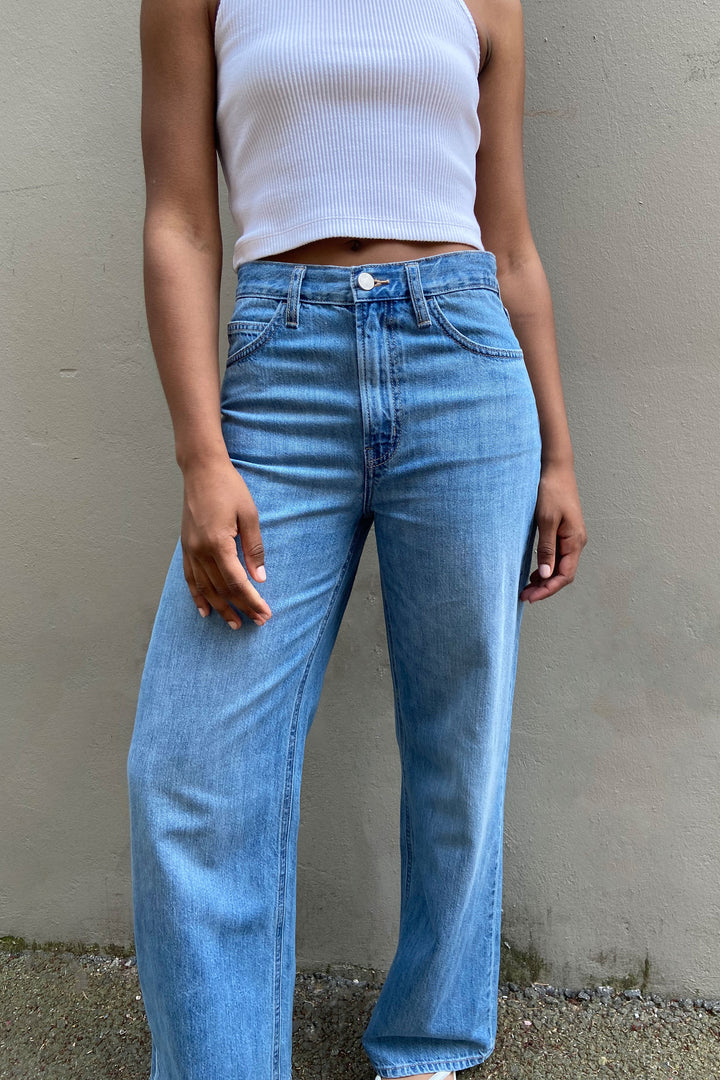 WIDE LEG JEAN in Light Stone — alternate angle