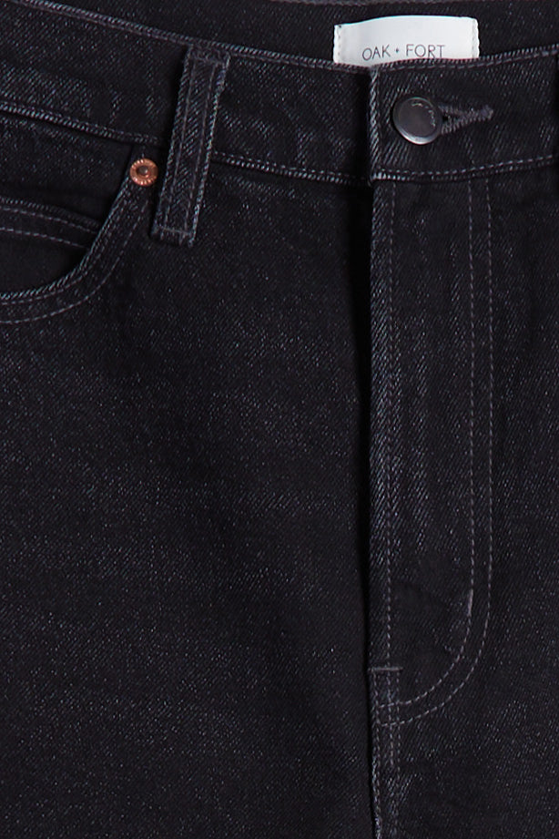 OAK ESSENTIAL SLIM FIT HIGH-RISE JEAN in Washed Black — alternate angle