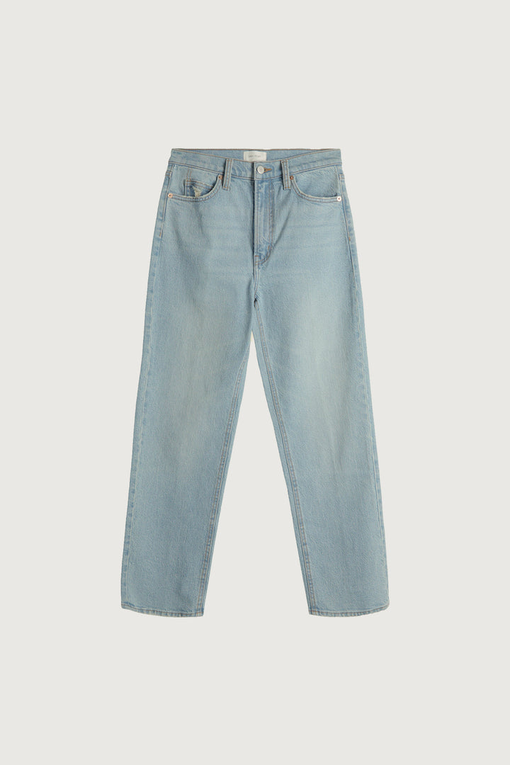 OAK ESSENTIAL STRAIGHT LEG HIGH-RISE JEAN in Bleached — alternate angle