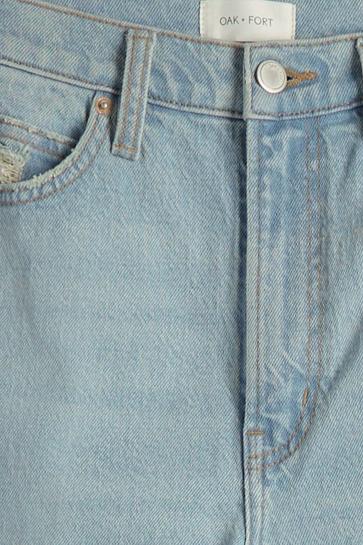OAK ESSENTIAL STRAIGHT LEG HIGH-RISE JEAN in Bleached — alternate angle