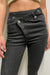 Black crossfront flare jean in black wash — main image