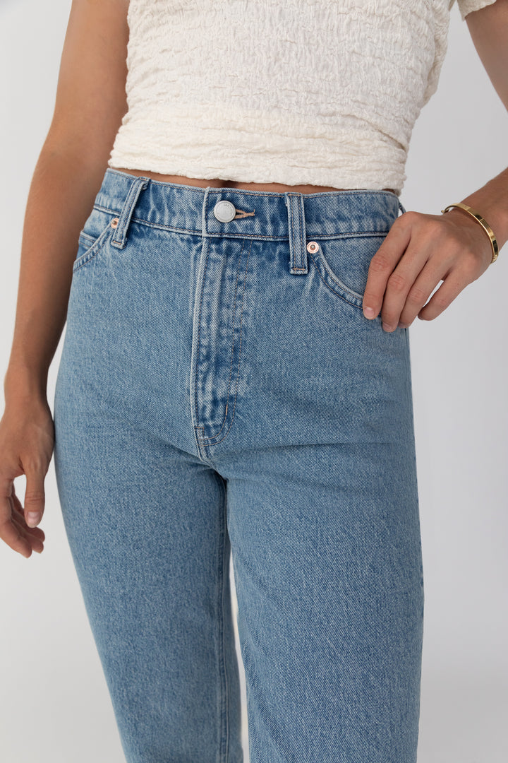 STRAIGHT LEG JEAN in Medium Stone — alternate angle