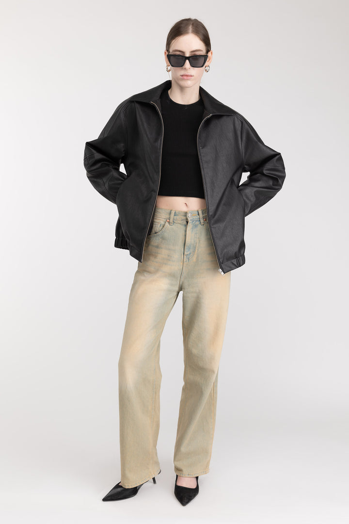 RELAXED FIT DENIM JEANS in Sand Wash — alternate angle