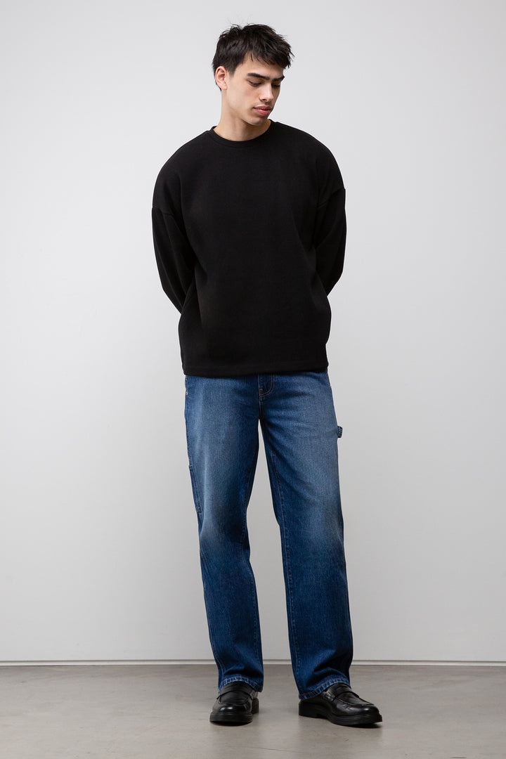 BAGGY WORKWEAR JEAN in DARK BLUE — alternate angle